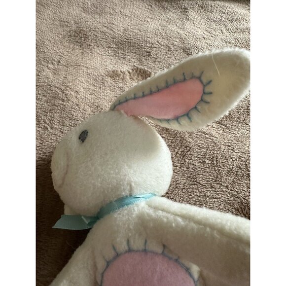 Vintage White Wool Easter Bunny Rabbit 4” To 5” Plush Stuffed Animal No Brand - Picture 15 of 15